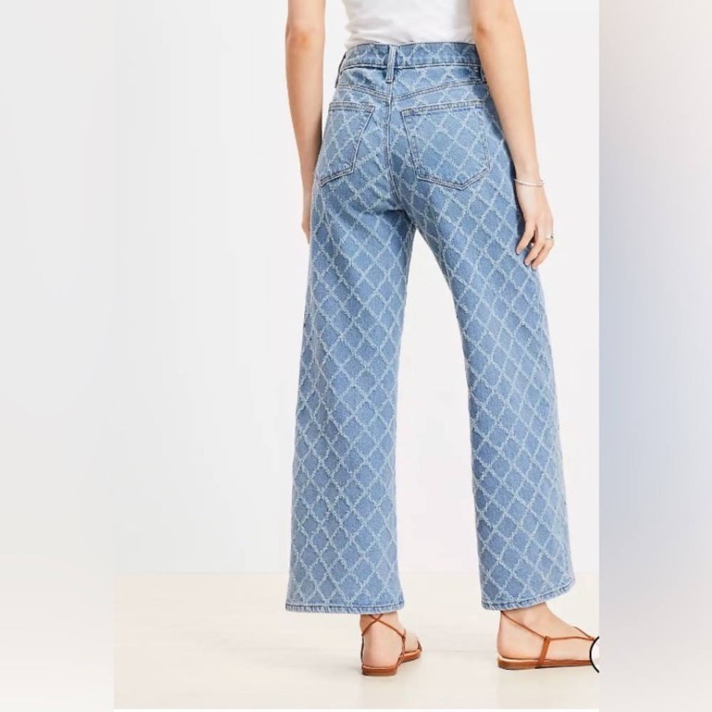 Loft Wide Leg Crop Jeans-size 10 - Picture 3 of 6